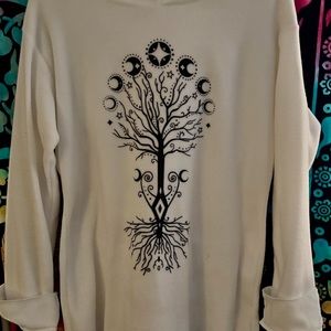 3XL White Sweatshirt with Black Tree of Life design 🌳🌎♥️